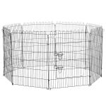 PawHut Parque Perros Jaula Plegable Mascotas Cerca Entrenamiento Cachorros 8 Vallas (71x91,5 cm)