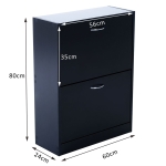 HOMCOM Meuble à Chaussures 60 x 24 x 80 cm en Bois Noir