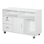 Support d'imprimante 2 tiroirs + niches + grand plateau panneaux particules