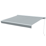 Store banne manuel rétractable LED alu. polyester imperméabilisé gris