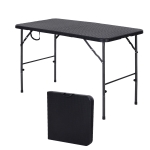 Table de camping pliante dim. 120L x 60l x 74H cm métal époxy HDPE noir