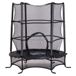 Trampoline de jardin enfants Ø 1,70 × 1,62H m noir