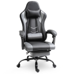 Fauteuil de bureau gamer revêtement synthétique gris noir