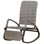 Rocking chair extérieur style cosy résine tressée