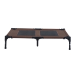 PawHut Lit Surélevé pour Chien ou Chat Surélevé Marron 92 x 76 x 18 cm