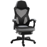 Fauteuil gaming inclinable réglable avec repose-pied tissu maille