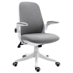 Chaise de bureau design accoudoirs relevables tissu lin