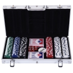 Homcom Malette pro de poker coffret pro poker 38L x 21l x 6,5H cm 300 jetons 2 jeux de cartes + 2 clés aluminium