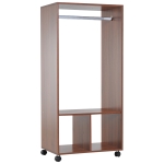 Homcom Armoire 2 Niches 4 Roulettes Pivotantes Chêne 60 x 40 x 128 cm