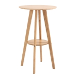 Table de bar ronde style naturel chic avec étagère eucalyptus