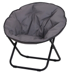 Outsunny Loveuse fauteuil rond de jardin fauteuil lune papasan pliable grand confort 80L x 80l x 75H cm grand coussin fourni oxford gris