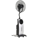 Ventilateur brumisateur sur roulettes 90 W programmable oscillant avec télécommande noir