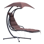 Outsunny Fauteuil Suspendu de Jardin avec Pare-Soleil Taupe
