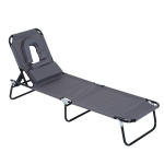 Bain de soleil inclinable pliable gris