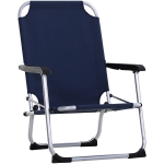 Chaise de camping pliante alu. oxford haute densité bleu marine