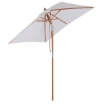 Outsunny Parasol de Jardin en Bambou Inclinable Crème 2 x 1, x 2,3 m