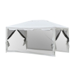 Outsunny Tonnelle Blanche 4 Parois Moustiquaires 4 x 3 x 2,45 m
