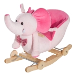 Homcom Pousseur Porteur Modèle Élephant Rose 60 x 35 x 45 cm