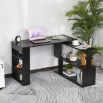 Homcom Bureau Informatique Modulable Tiroir Noir 117 x 82 x 74 cm(c-2)