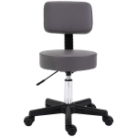 HOMCOM Tabouret Noir à Roulettes pour Professionels(c-2)