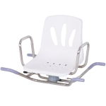 Chaise de bain pivotante avec appuis réglables acier inox. PE blanc
