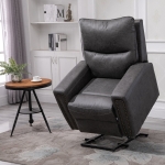 Fauteuil Releveur Massage Électrique revêtement PU Tissu 86 x 92,5 x 104 cm Gris