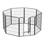 PawHut Enclos pour Chien en acier Noir 80 x 100 cm