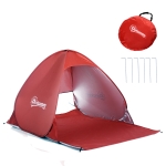 Outsunny Abri de Plage Pop-Up Rouge 2 x 1,5 x 1,15 m