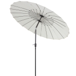 Outsunny Parasol rond avec Manivelle Blanc 250 x 250 x 245 cm