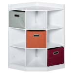 Homcom Meuble de rangement d'angle unité de rangement 9 niches 3 tiroirs non tissé MDF blanc