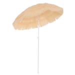 Outsunny Parasol de Jardin Imitation Raphia Beige Ø1,6 m x 1,9 m