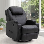 Homcom Fauteuil de Bureau Massant Noir 84 x 92 x 109 cm