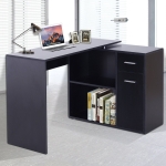 Homcom Bureau Informatique Modulable Tiroir Noir 117 x 82 x 74 cm(c-1)