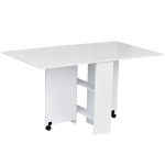 HOMCOM Table de Cuisine Pliable Blanche(c-2)