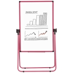 Chevalet de conférence pliable - tableau blanc magnétique double face - pivotant, réglable en hauteur 73L x 45l x 92-158H cm - rose(c-1)