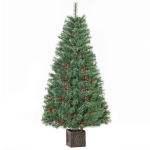 Sapin de Noël artificiel 434 branches 49 houx 49 pommes de pin pot inclus