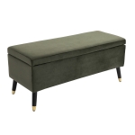 Banc de Rangement en Velours 110 x 43 x 45 cm Vert Foncé
