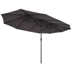Outsunny Grand parasol acier polyester longueur totale 4,6 m gris