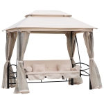 Balancelle de jardin convertible 3 places beige