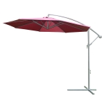 Outsunny Parasol de Jardin Déporté Rouge Ø3 m x 2,6 m