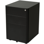 Caisson de bureau rangement bureau sur roulettes 3 tiroirs coulissants verrouillables trieur à dossiers acier