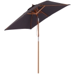 Outsunny Parasol rectangulaire inclinable bois polyester haute densité 2L x 1,5l x 2,3H m gris foncé