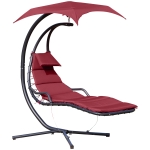Outsunny Fauteuil Suspendu de Jardin avec Pare-Soleil Lit de Vin