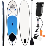 Stand up paddle gonflable nombreux accessoires fournis PVC bleu blanc noir