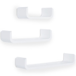 Homcom Lot de 3 Étagères Murales Flottantes Blanc 60 x 15 x 10 cm(c-2)