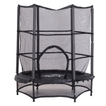 Trampoline jardin enfants Ø 1,40 × 1,62H m noir