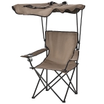 Chaise de camping pliable pare-soleil + porte-gobelets intégrés