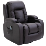 Homcom Fauteuil de massage et relaxation électrique chauffant inclinable repose-pied télécommande marron