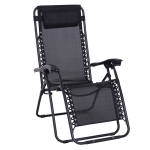 Chaise longue pliable de jardin zéro gravité acier textilène