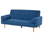 Canapé convertible 3 places design scandinave dossier inclinable 3 positions pieds bois tissu lin